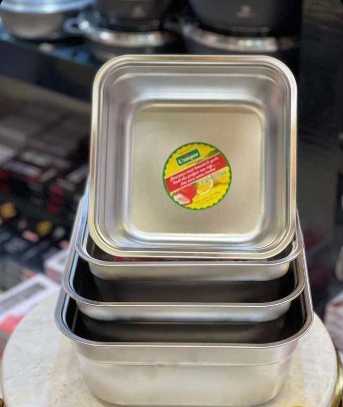 ست آبکش و لگن مربعی یونیک ۱۰ پارچه استیل
